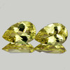 11.5x7.5 mm 2pcs { 4.20 cts} Pear Brilliant Cut Extreme Brilliancy AAA Yellow Beryl 'Heliodor' Natural {Flawless-VVS1}