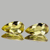 12.5x7.5 mm 2pcs { 4.88 cts} Pear Brilliant Cut Extreme Brilliancy Natural Yellow Beryl 'Heliodor' {Flawless-VVS1}