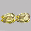 12.5x7.5 mm 2pcs { 4.88 cts} Pear Brilliant Cut Extreme Brilliancy Natural Yellow Beryl 'Heliodor' {Flawless-VVS1}