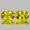 6x4 mm 2 pcs {1.20 cts} Oval AAA Fire Intense Yellow Sapphire Natural {Flawless-VVS}--AAA Grade