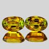 7.5x5 mm 2pcs { 2.34 cts} Oval AAA Fire Intense Golden Yellow Tourmaline Natural {Flawless-VVS1}--AAA Grade