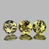 5.20 mm 3pcs { 1.31 cts} Round Brilliant Cut AAA Fire Natural Yellow Beryl 'Heliodor' {Flawless-VVS}