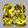4.30-4.70 mm 4pcs { 1.27 cts} Round Brilliant Cut AAA Fire Intense Canary Yellow Beryl 'Heliodor' Natural {Flawless-VVS}