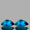 8.5x6.5 mm 2 pcs { 2.93 cts } Pear Brilliant Cut AAA Fire AAA London Blue Topaz Natural {Flawless-VVS1}