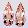 14x7 mm 2pcs Pear Brilliant Cut Extreme Brilliancy Intense AAA Peach Pink Morganite Natural { Flawless-VVS }--AAA Grade