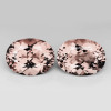 9.5x7 mm 2pcs { 3.65 cts} Oval Brilliant Cut Extreme Brilliancy Natural Peach Morganite [Flawless-VVS]--AAA Grade