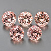 5.50 mm 5 pcs Round Machine Brilliant Cut Extreme Brilliancy Natural Peach Pink Morganite [Flawless-VVS]