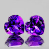7.00 mm 2 pcs Heart Intense Royal Purple Amethyst Natural {Flawless-VVS1}--AAA Grade