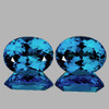 8x6 mm 2 pcs Oval Brilliant Cut Extreme Brilliancy AAA London Blue Topaz Natural {Flawless-VVS}--AAA Grade