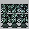 3.00 mm 6 pcs Square Princess Cut Extreme Brilliancy Rare Steel Blue Green Sapphire { Flawless-VVS }--UNHEATED