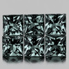3.00 mm 6 pcs Square Machine Princess Cut Extreme Brilliancy Titanium Blue Green Sapphire { Flawless-VVS }--UNHEATED