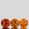 4.50 mm 3 pcs { 1.51 cts } Round Machine Brilliant Cut Extreme Brilliancy Premium Mandarin Orange Spessartite Garnet Natural  {Flawless-VVS1}--AAA Grade