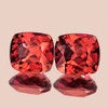 7x6.50 mm 2pcs { 3.64 cts} Cushion Brilliant Cut AAA Fire Natural Color Shift Pink Orange Malaya Garnet {Flawless-VVS}