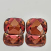 6.30 mm 2pcs  ( 3.20 cts ) Cushion Brilliant Cut AAA Fire Natural Color Shift Pink Orange Malaya Garnet {Flawless-VVS}