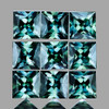 2.50 mm 9 pc Square Machine Princess Cut Extreme Brilliancy Natural Teal Green Blue Sapphire {Flawless-VVS}--AAA Grade