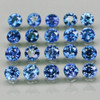 1.70 mm 40 pcs Round Brilliant Cut AAA Fire Intense Bright Blue Sapphire Natural {Flawless-VVS}