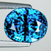 9x7.5 mm { 4.59 cts } Oval Superb Brilliancy Intense Electric Blue Zircon Natural {Flawless-VVS1}--AAA Grade--FREE CERTIFICATE