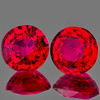 7.00 mm 2 pcs Round AAA Fire Natural Red Ruby Mozambique { VS Clarity }