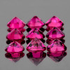 3.50 mm 9 pcs Round Brilliant Cut AAA Fire Intense Red Pink Rubellite Natural {Flawless-VVS}--AAA Grade