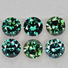 3.20 mm 6 pcs Round Machine Brilliant Cut Extreme Brilliancy Natural AAA Teal Blue Green Sapphire {Flawless-VVS}--AAA Grade