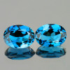 7x5 mm 2 pcs Oval Brilliant Cut AAA Fire Intense London Blue Topaz Natural {Flawless-VVS}