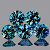3.30 mm 5 pcs Round Machine Brilliant Cut Extreme Brilliancy Natural AAA Teal Blue Sapphire {Flawless-VVS}--AAA Grade