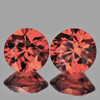 5.50 mm 2pcs { 1.87 cts} Round Brilliant Cut Extreme Brilliancy Natural Color Shift Pink Orange Malaya Garnet {Flawless-VVS}--AAA Grade
