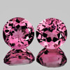 4.70 mm 2 pcs Round Brilliant Cut AAA Fire Natural AAA Pink Tourmaline { Flawless-VVS }--AAA Grade