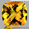 10.00 mm Cushion Double Checker ( Drilled ) Intense Golden Yellow Citrine Natural (Flawless-VVS1}