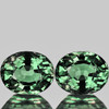 5x4 mm 2 pc Oval AAA Fire Intense Green Madagascar Sapphire Natural {Flawless-VVS}--AAA Grade