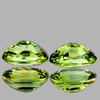 6x4 mm 2 pcs Oval AAA Fire AAA Australia Canary Green Sapphire Natural {Flawless-VVS}--AAA Grade