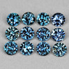 2.70 mm 12 pcs Round Machine Brilliant Cut Extreme Brilliancy Intense Teal Blue Sapphire Natural {Flawless-VVS}--AAA Grade