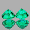 3.80 mm 2 pcs Round AAA Fire Intense Blue Green Emerald Natural ( AAA Grade )