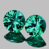 3.80 mm 2 pcs Round Brilliant Cut AAA Fire Premium Blue Green Emerald Natural { VVS }--AAA Grade