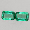 5.5x3.5 mm 2 pcs Octagon Emerald Cut AAA Fire Intense Blue Green Emerald Natural (AAA Grade)