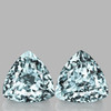 10.00 mm 2 pcs { 5.45 cts } Trillion Brilliant Cut Extreme Brilliancy Natural Blue Aquamarine {Flawless-VVS}--AAA Grade