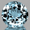 10.00 mm { 3.19 cts } Round Brilliant Cut Extreme Brilliancy Natural Top Blue Aquamarine {Flawless-VVS1}--AAA Grade