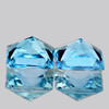 6.00 mm 2 pcs Square Princess Cut Extreme Brilliancy Natural Sky Blue Topaz {Flawless-VVS1}