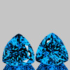 13.00 mm 2pcs Trilliant Brilliant Cut AAA Fire Premium AAA Swiss Blue Topaz Natural {Flawless-VVS1}--AAA Grade