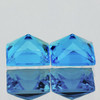 6.00 mm 2 pcs { 2.57 cts } Square Princess Cut AAA Fire Natural Swiss Blue Topaz {Flawless-VVS1}