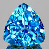 12.50 mm { 8.49 cts } Trilliant Brilliant Cut Extreme Brilliancy Natural AAA Swiss Blue Topaz {Flawless-VVS1}--AAA Grade
