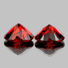 8.00 mm 2pcs { 4.72 cts } Heart Brilliant Cut Extreme Brilliancy Natural AAA Red Mozambique Garnet {Flawless-VVS1}--AAA Grade