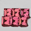 4.00 mm 6 pcs Square Machine Cut Intense Padparadscha Pink Tourmaline Natural {Flawless-VVS1}--AAA Grade