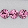 4.70 mm 3 pcs { 1.52 cts} Round Brilliant Cut AAA Fire Natural Vivid Pink Spinel {Flawless-VVS}