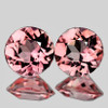 4.20 mm 2 pcs { 0.68 cts } Round Brilliant Cut AAA Fire Natural Padparadscha Pink Spinel {Flawless-VVS}