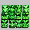 2.30 mm 12 pcs Square Princess Cut Extreme Brilliancy Intense Chrome Green Tsavorite Garnet Natural {Flawless-VVS}--AAA Grade