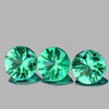 3.20 mm 3 pcs Round Brilliant Cut AAA Fire Natural Blue Green Emerald