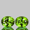 6.5x5.5 mm 2pcs { 2.05 cts } Oval AAA Rainbow Sparkle Natural AAA Green Demantoid (Flawless-VVS)--AAA Grade