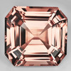 9.00 mm { 3.72 cts } Octagon Asscher Cut Extreme Brilliancy Intense Peach Pink Morganite Natural { Flawless-VVS }--AAA Grade--FREE CERTIFICATE