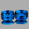 7x5 mm 2 pcs Cushion Brilliant Cut AAA Fire Intense London Blue Topaz Natural {Flawless-VVS1}--AAA Grade